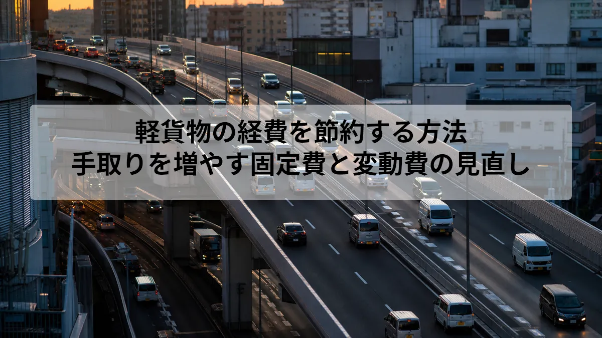 軽貨物の経費を節約する方法|手取りを増やす固定費と変動費の見直し