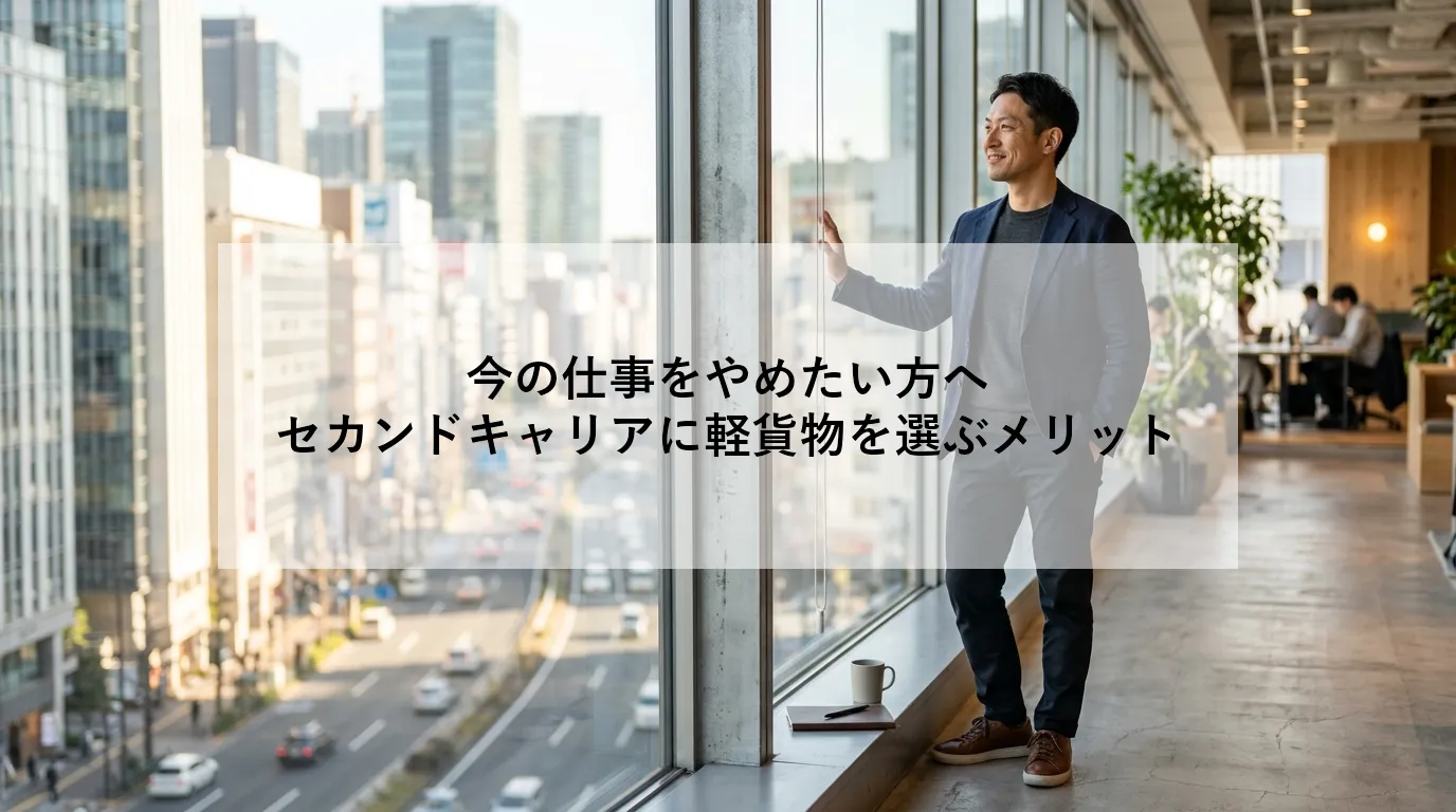 今の仕事をやめたい方へ|セカンドキャリアに軽貨物を選ぶメリット